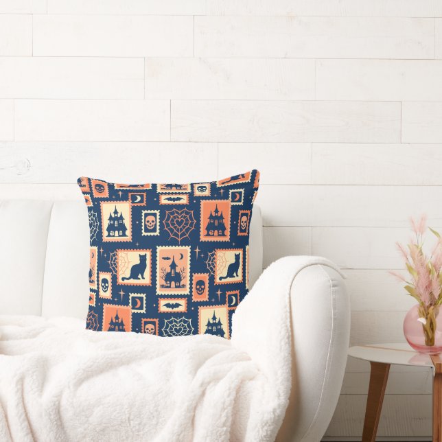 Retro Halloween Artistamps Kudde (Soffa)
