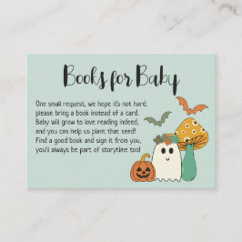 Retro Halloween Baby Shower Bok Request-hölje Tilläggskort