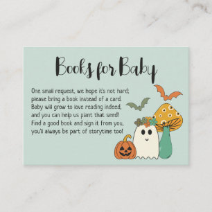 Retro Halloween Baby Shower Bok Request-hölje Tilläggskort