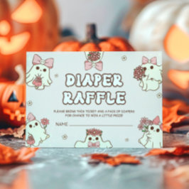 Retro Halloween Baby Shower Diaper Raffle Tilläggskort