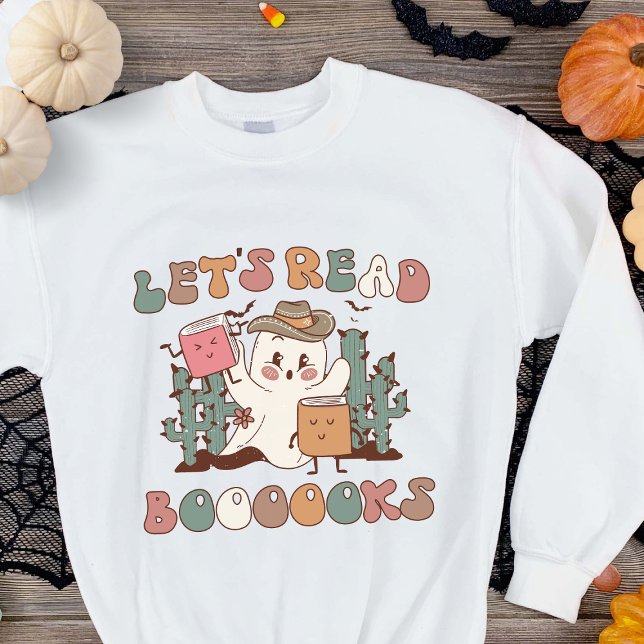 Retro Halloween Bok Western Boo Ghost Lacher T Shirt (Skapare uppladdad)