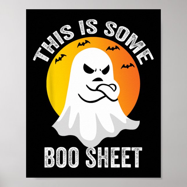 Retro Halloween Boo Ghost-kostym det här är lite B Poster (Framsidan)