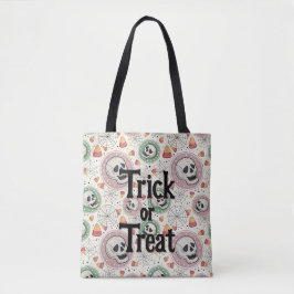 Retro Halloween Bus eller godis Candy Tote Bag Tygkasse