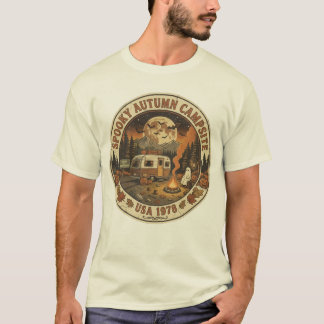Retro Halloween Camping Klubb Retro 1970-tal Skräc T Shirt