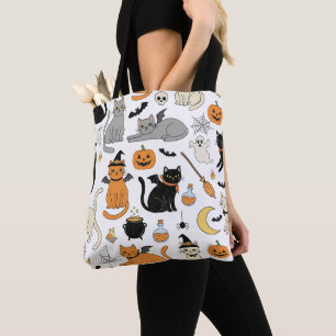Retro Halloween Cat Lover's Trick eller Treat Tygkasse