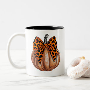 Retro Halloween Coquette Båge Pumpa Kuslig Höst Två-Tonad Mugg