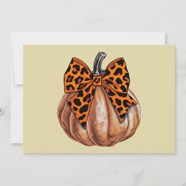 Retro Halloween Coquette Bow Pumpkin Spooky Fall Inbjudningar (Framsida)