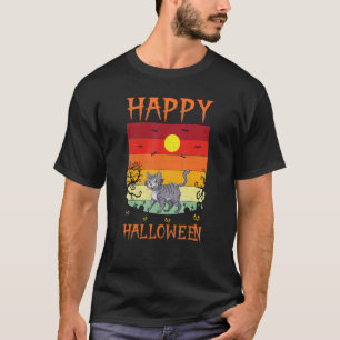 Retro Halloween Costumes Matching Bobcat Hallowee T Shirt