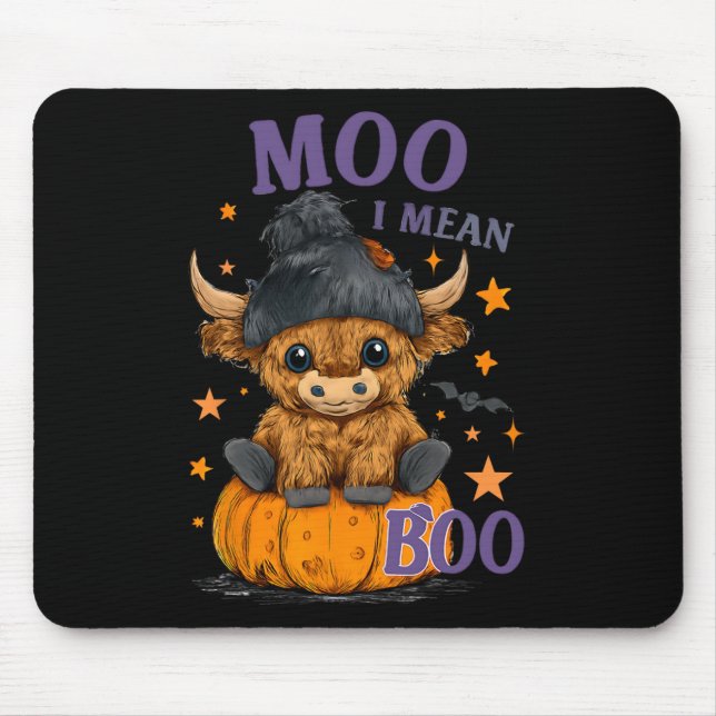 Retro Halloween Cow Moo I Elak Boo Funny Fall 1 Musmatta (Framsidan)