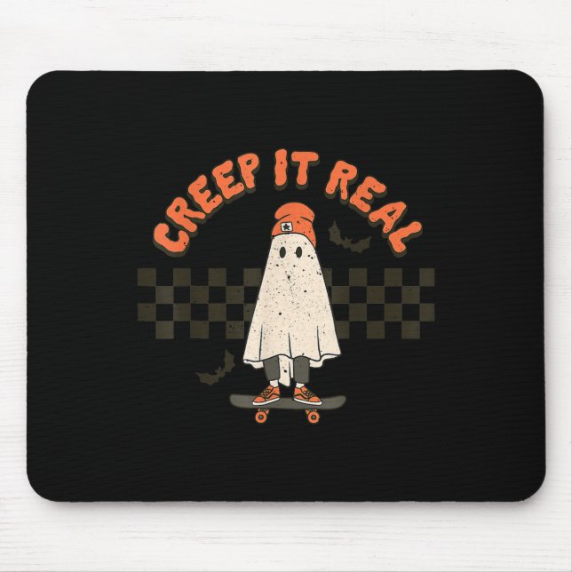 Retro Halloween Creep det riktiga Ghost Boy Fall S Musmatta (Framsidan)