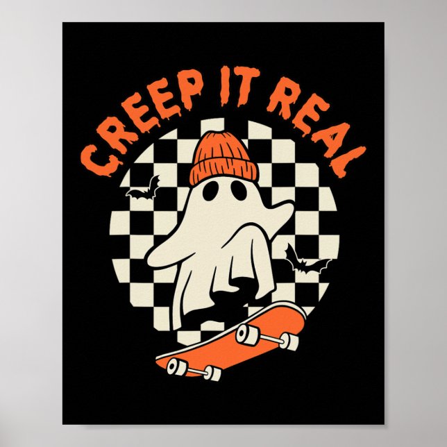 Retro Halloween Creep Det riktiga Ghost Boy Fall S Poster (Framsidan)