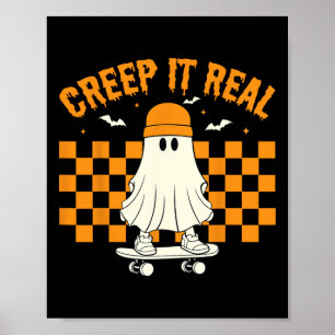 Retro Halloween Cute Ghost Halloween Creep Det är Poster