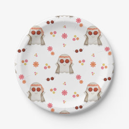Retro Halloween Cute Kids Blommigt Ghost