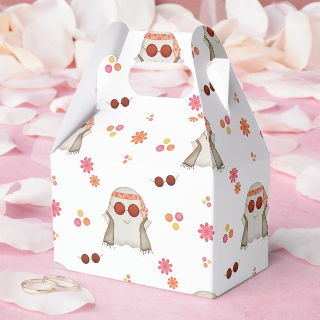 Retro Halloween Cute Kids Blommigt Ghost Presentaskar (Bröllop)