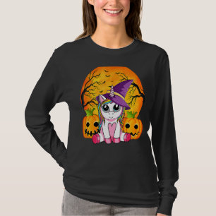 Retro Halloween Cute Witchy Unicorn Girls Kids 2 T Shirt