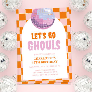 Retro Halloween Disco Birthday-inbjudan Inbjudningar