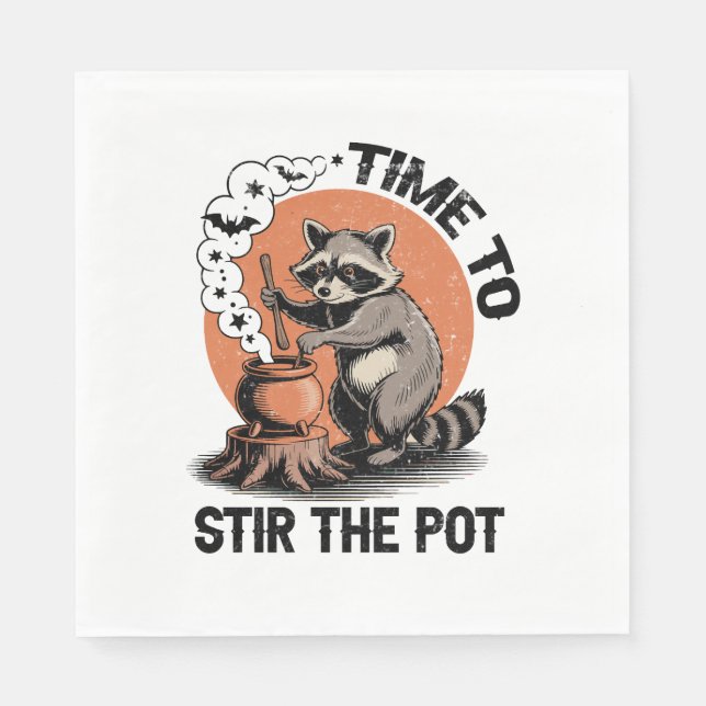 Retro Halloween Feral Time to Rör Pot Pappersservett (Framsidan)