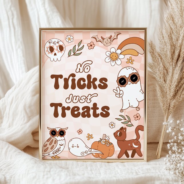 Retro Halloween fest - inga försök bara Treats-tec Poster (Skapare uppladdad)