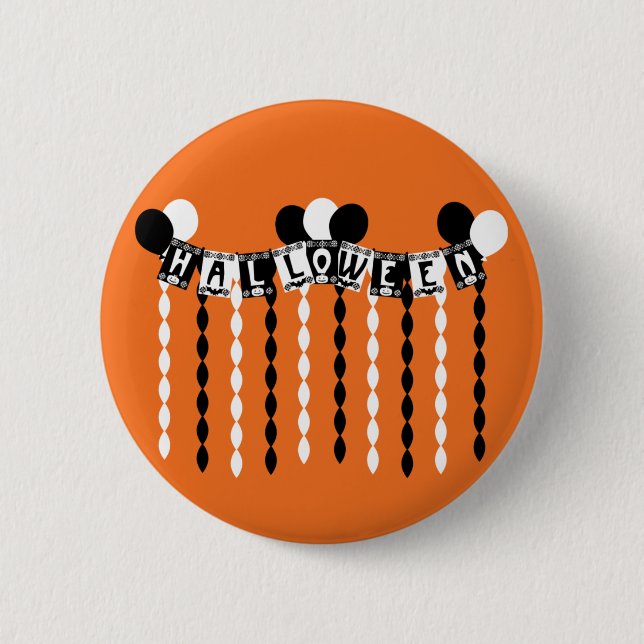 Retro Halloween-festliga serpentiner Knapp (Framsida)