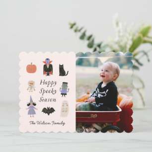 Retro Halloween-figurer Anpassad familjefoto