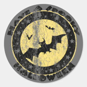 Retro Halloween-Fladdermöss Runt Klistermärke