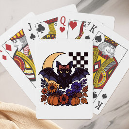 Retro Halloween Fladdermus med Måne gotisk estetis Casinokort