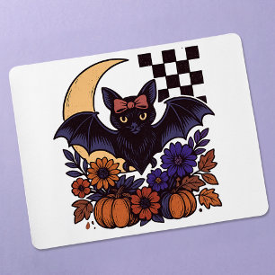 Retro Halloween Fladdermus med Måne gotisk estetis Musmatta
