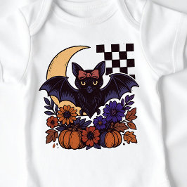 Retro Halloween Fladdermus med Måne gotisk estetis T Shirt