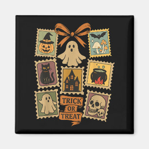 Retro Halloween Frimärke Icons Funny Halloween Fri Magnet