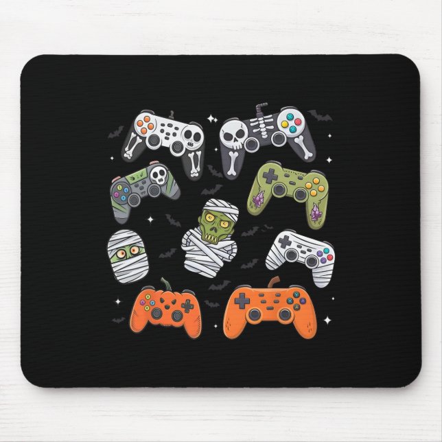 Retro Halloween Gaming Controller Skeleton Game Ha Musmatta (Framsidan)