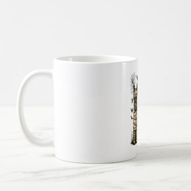 Retro Halloween Ghost Fransk Bulldog Gothic Png Kaffemugg (Vänster)