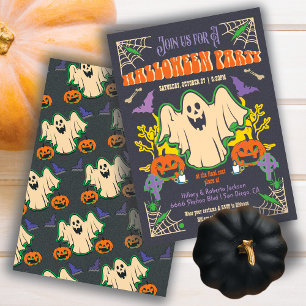 Retro Halloween Ghost Poster stil party Inbjudningar