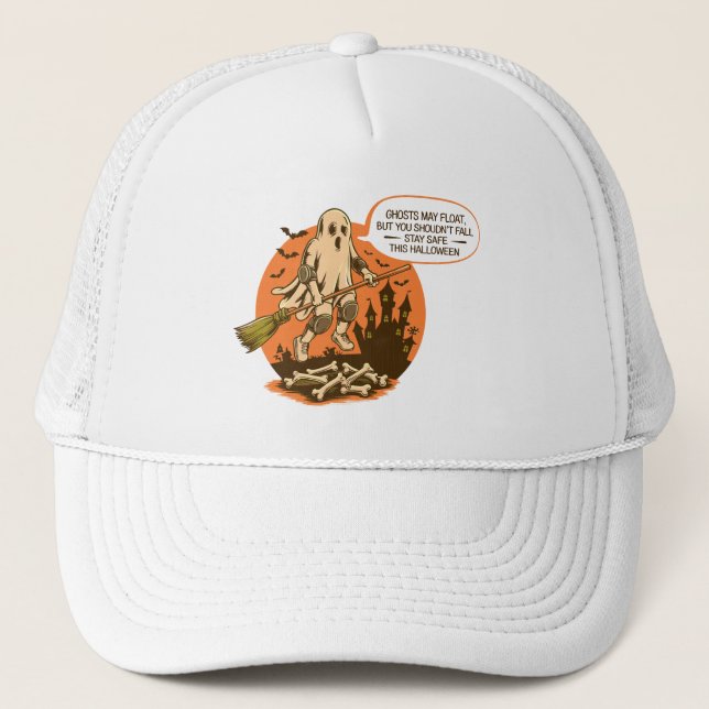 Retro Halloween Ghost Safety - fortsätt Säkert Keps (Framsida)