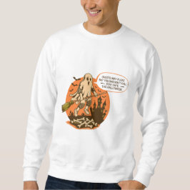 Retro Halloween Ghost Safety - fortsätt Säkert Lång Ärmad Tröja