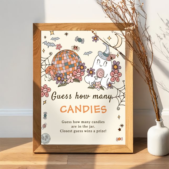 Retro Halloween gissar hur många Candies Game Post Poster (Skapare uppladdad)