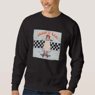 Retro Halloween Gör det riktigt läskigt Vintage Sp Lång Ärmad Tröja