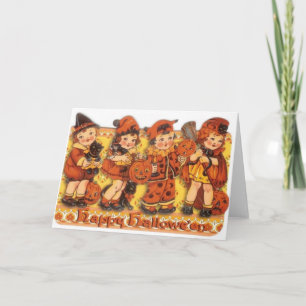 Retro Halloween hälsningkort Kort