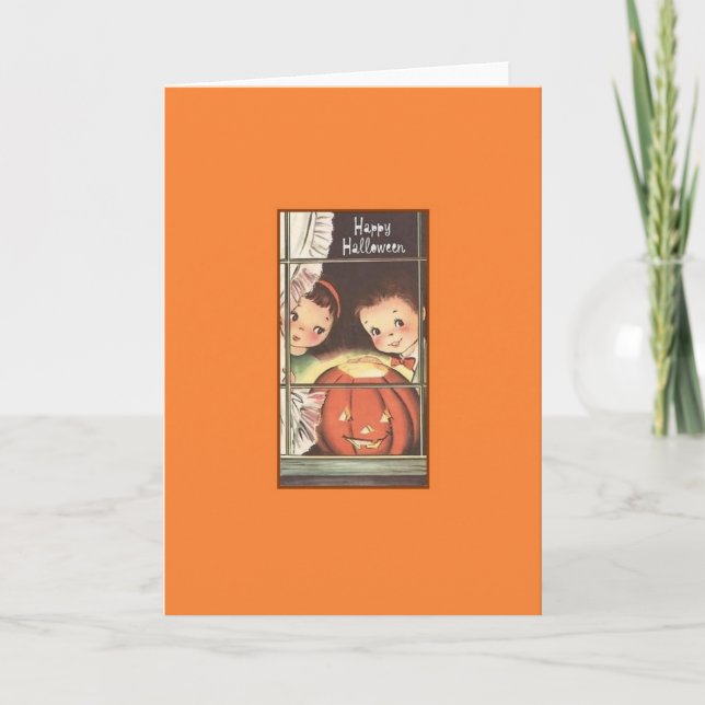 Retro Halloween-hälsningskort Kort (Framsida)