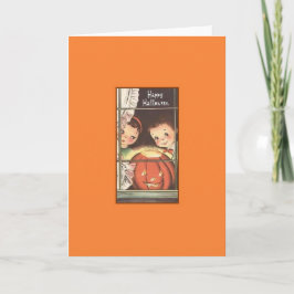 Retro Halloween-hälsningskort Kort