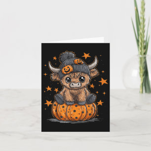 Retro Halloween Highland Cow Moo I Elak Boo Fall P Kort