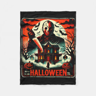 Retro Halloween Horror Natten 80-tal Slasher Vibes Fleecefilt