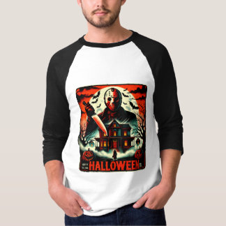Retro Halloween Horror Natten 80-tal Slasher Vibes T Shirt