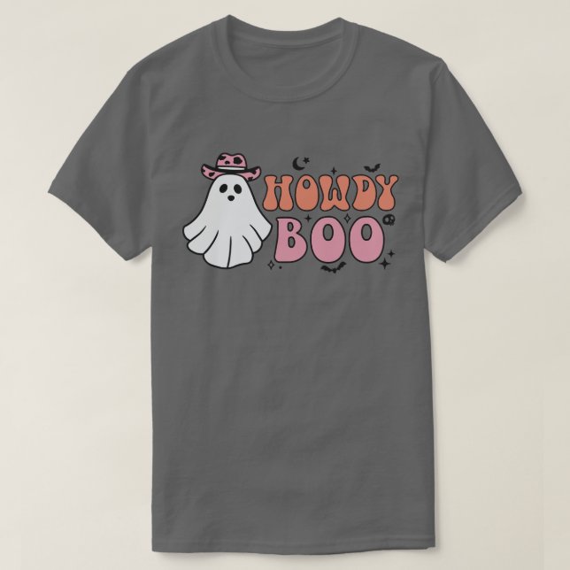 Retro Halloween Howdy Boo T Shirt (Design framsida)