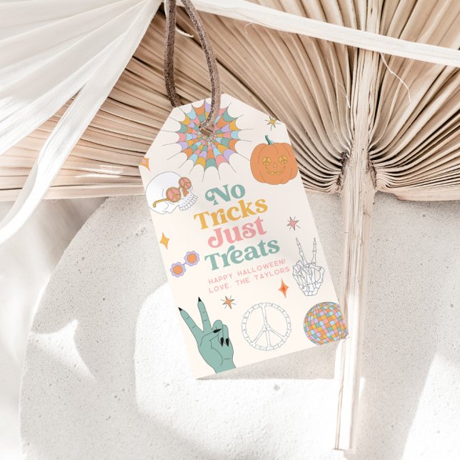 Retro Halloween Inga bus, bara godsaker Presentetikett (Skapare uppladdad)