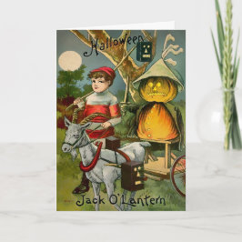 Retro Halloween Jack O'Lantern Card Helgkort