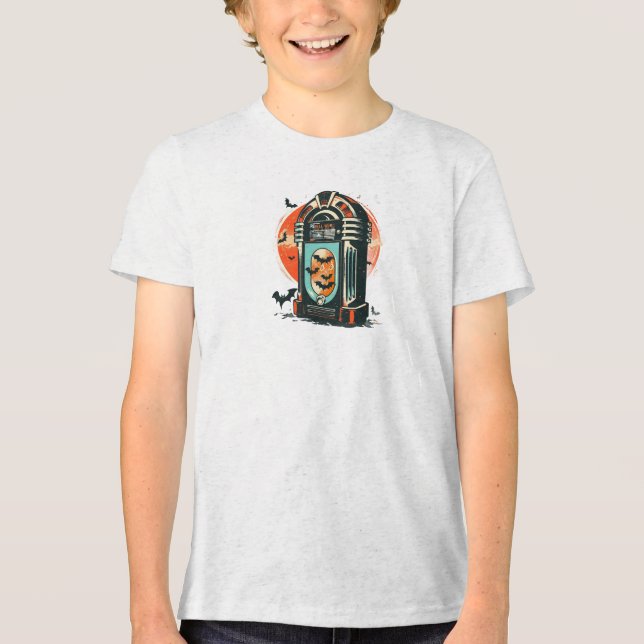 Retro Halloween Jukebox T-Shirt (Framsida)