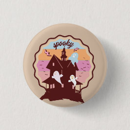 Retro Halloween-kostym Spöklik Häxfabrik Spöke Knapp