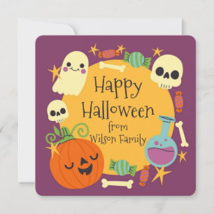 Retro Halloween Kuslig Julkort