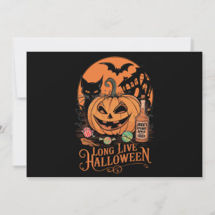 Retro Halloween Lång Liv Höst Skräck Säsong Inbjudningar
