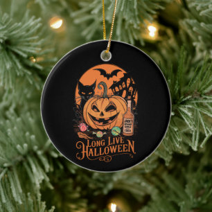 Retro Halloween Lång Liv Höst Skräck Säsong Julgransprydnad Keramik